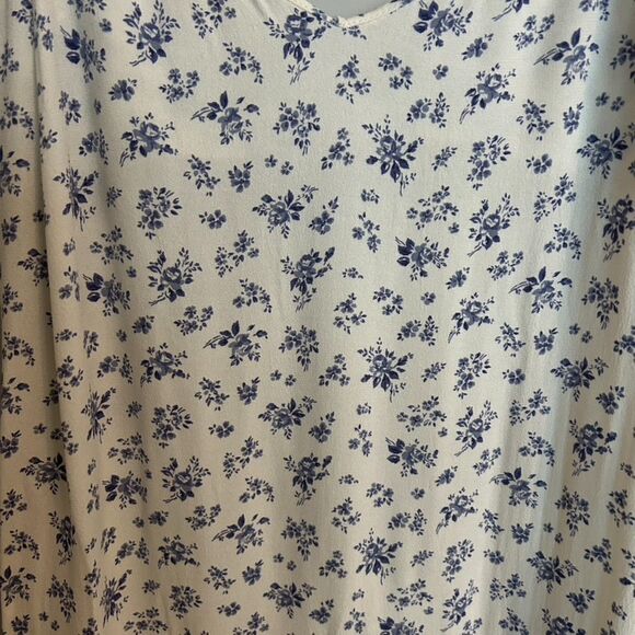 Reformation Crimini Dress Size 12 Blue Cream Floral - Picture 6 of 11